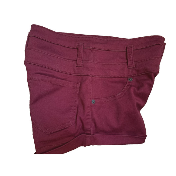 Mossimo Shorts Size 8/29 Maroon Red Wine High Rise Stretch Women's 30x2 - Picture 5 of 5
